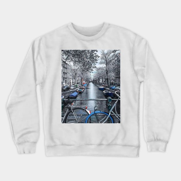 Canals of Amsterdam - Blue Edition Crewneck Sweatshirt by GRKiT